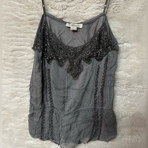 Forever 21 gray silver beaded tank top. Small